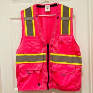 LIKE NEW ULINE size S/M High-Visibility Pink Safety Vest